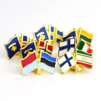 Épingles magnétiques en métal argenté personnalisées avec design double drapeau pour les thèmes d'amitié, de musique et d'amour