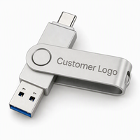 RapiData High Speed 2 in 1 Type-C OTG USB 3.0 Flash Drive Paduan Seng Putar Ganda Dual Drive Memory Stick CE