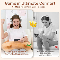 Coussin de jeu en peluche marron mignon en forme de capybara pour lecture sur les genoux ou assis au lit, coussin de soutien doux pour tablette/iPad