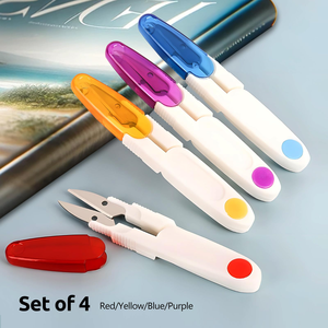 Ciseaux à point de croix en gros, petits, transparents, pour couper le fil, de sécurité, en plastique en forme de U, à ressort, pour la couture domestique et la coupe de fil. - Product Image 6