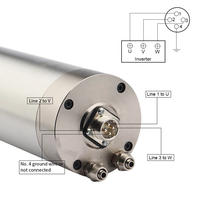 Moteur de broche de routeur CNC refroidi à l'eau 80mm 2.2kw ER20/ER16 Kit comprenant un support de support de pompe à eau pour onduleur
