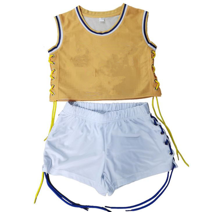 Новинка 2021, летний костюм из двух предметов с шортами, спортивные шорты, спортивный костюм, комплект одежды, бандажный костюм