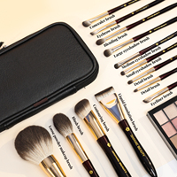 Ensemble de pinceaux de maquillage professionnels de luxe de haute qualité, poils synthétiques véganes, manche en bois rouge, logo personnalisé, vente en gros OEM ODM