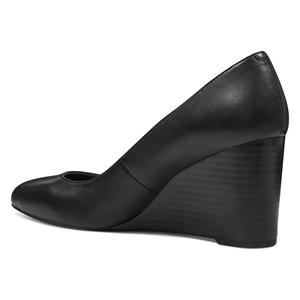 Décolleté da donna e da donna con tacco a zeppa con punta stretta in ecopelle nera - Product Image 3