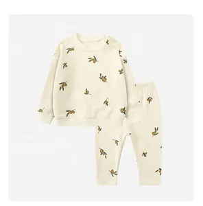 Xiximi cheap 100% cotton Unisex baby casual clothing set baby hoodies&sweatshirts set kids boutique creneck sweatshirt onesie
