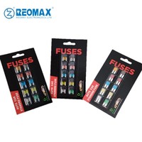 Lot de 10 fusibles à lame pour voiture, sur carte blister, 1A-40A, standard/mini/profil bas/micro2, assortiment de 10 pièces/paquet