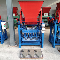 Machine semi-automatique de fabrication de briques en ciment QT4-35B avec moteur et trémie, ligne de production de briques creuses/pleines en béton 220V/380V, garantie 1 an