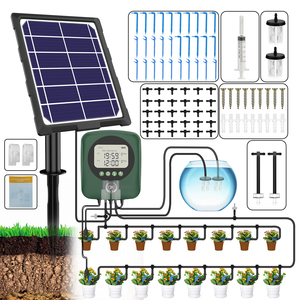 Sistema de Riego Inteligente con Energía Solar, Dispositivo de Goteo para 30 Macetas, 30 Metros de Alcance, Bombas Dobles, Temporizador Digital, Uso en Hogar y Jardín - Product Image 1