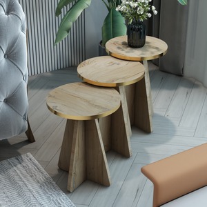 Juego de mesa de centro de 3 piezas, moderno, con diseño de hongos, adecuado para salas de estar y oficinas. - Product Image 2