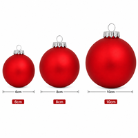 Großhandel Maßgefertigte Rote Weihnachts-Glaskugeln 6/8/10CM mit Silberkappe, Christbaumschmuck, Feiertagsdekoration