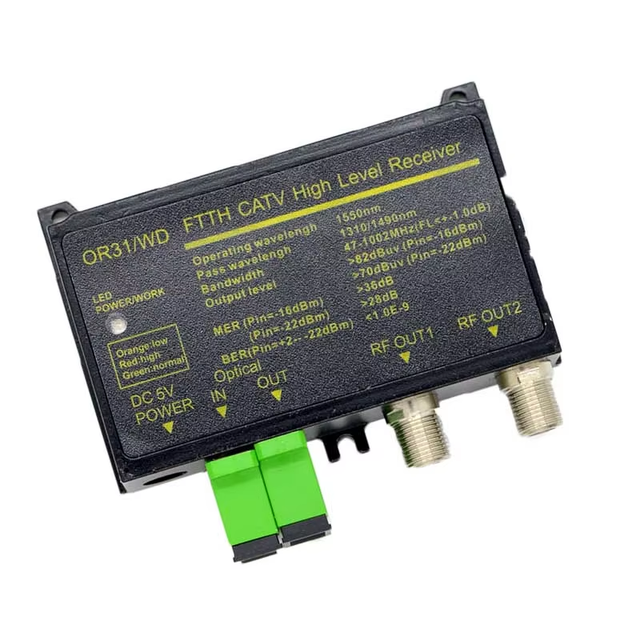 CATV Mini Node Optical Receiver SC APC FTTH OR31 1260nm to 1600nm Channels Digital Analog Aluminum Shell Fibre Optique Receiver
