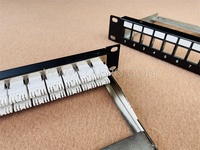 Panel Patch 24 Port Cat6 RJ45 kosong terlindung STP 19 "1U Panel rak dengan Keystone Manajer kabel untuk penggunaan Keluarga Pusat Data