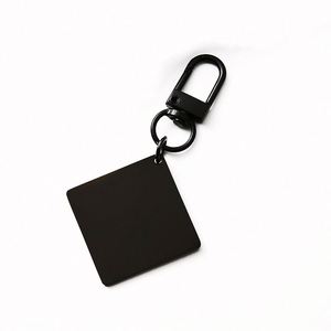 Customizable Stainless Steel <b>square</b> Laser Engraved logo Color Printing Blank Material Holiday Gift Keychain Pendant with Tag - Product Image 5