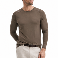 T-shirt de sport pour homme à manches longues, col rond, extensible, respirant, à séchage rapide, personnalisé, pour la course à pied, la remise en forme et l'entraînement