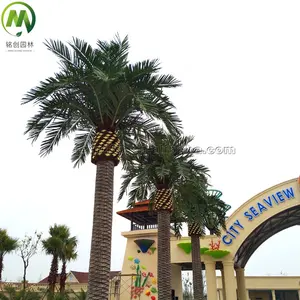 Customized 3m 5m 8m tall large fiberglass plastic artificial coconut canary date palm tree for home indoor outdoor garden decor