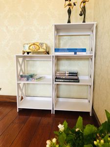 Scaffale portaoggetti multifunzionale da comodino in PVC e legno, semplice scaffale combinabile per libri e oggetti - Product Image 4