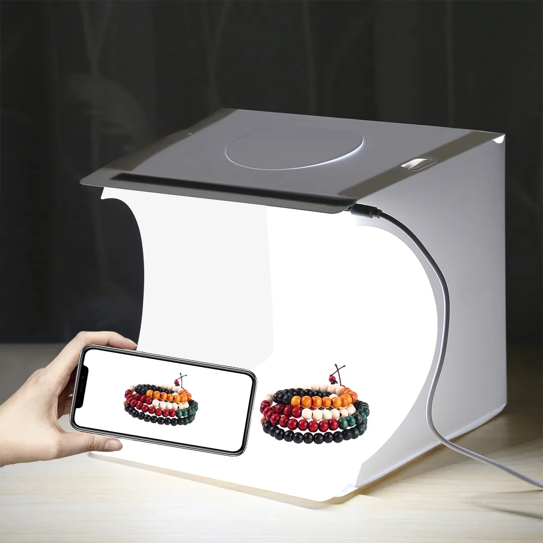 Puluz novo design mini luz 20cm 9.4 polegada, sala de fotografia caixa de estúdio produto com seis fundo de cores grátis