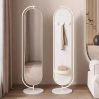 Miroir sur pied rotatif moderne et industriel argenté tendance pour chambre de fille, salon, personnalisable