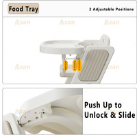 Chaise haute pour bébé en HDPE de qualité alimentaire personnalisée, cadre triangulaire stable, pliable, avec rangement