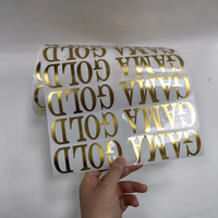 Etiqueta adhesiva transparente, etiqueta autoadhesiva con logotipo de la empresa, lámina dorada personalizada