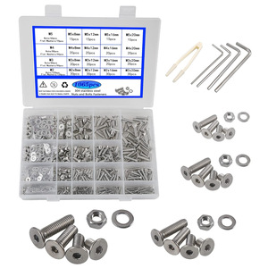 304 Stainless Steel Screw And Nut Set 1065pcs Metric Socket Head Bolts Nuts Washers Assortment Kit - Product Image 1