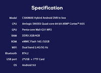 Magicsee — décodeur hd de Satellite C500 Max, Android, s905x3, 5 pièces, décodeur, lecteur dvd, S2, H.265, avec WIFI, Port Ethernet