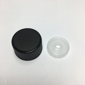 24-414 Black PP Lid, <strong>Plastic</strong> <strong>Cap</strong> with F217 Liner,5oz 150ml clear Glass Empty Woozy Hot Sauce Bottle Ketchup Sauce Glass Vinegar - Product Image 2