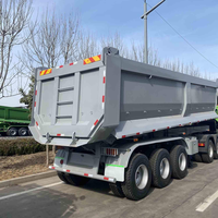 Semi-remorque benne basculante arrière hydraulique en U à trois essieux pour camions