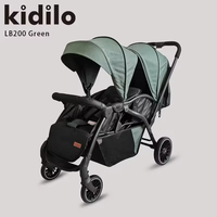 Kidilo LB200 Poussette double pour bébés Landau pour jumeaux Poussette deux places pour enfants Vente en gros d'usine