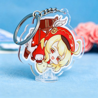 Porte-clés en acrylique personnalisé avec logo, mascotte de dessin animé, double face, porte-clés personnalisé pour souvenirs d'événements, cadeaux promotionnels
