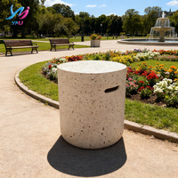 Meuble de maison moderne et minimaliste de luxe, durable, en fibre de verre, cylindrique, texture terrazzo, convertible, hauteur réglable