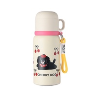 Bouteille d'eau pour enfants en acier inoxydable 316 de 450 ml avec paille et double couvercle de boisson pour l'école