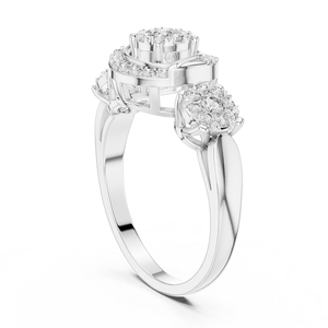Bague en argent avec diamant, bijoux fins et élégants, brillants, pour femmes, parfaits pour un mariage, des fiançailles, un anniversaire, un cadeau ou une tenue de soirée - Product Image 1