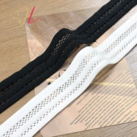 Bande élastique creuse en polyamide noir et blanc de 30 mm, 3 rangées, maille respirante, écologique, professionnelle pour sous-vêtements