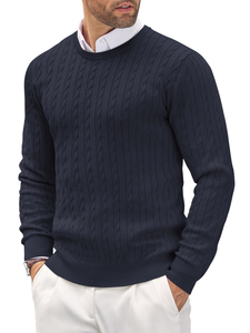 Pull à col rond à rayures verticales pour homme sur mesure pour l'hiver Coton Anti-rétrécissement ODM Pull en gros - Product Image 3
