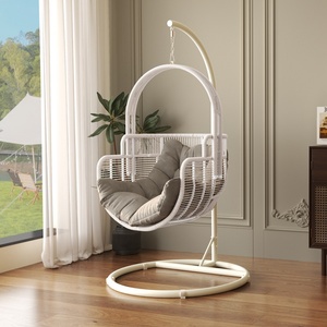 Sedia a dondolo sospesa per interni ed esterni, per casa, balcone, cortile, terrazza, sedia a cesto, sedia a culla, amaca a dondolo - Product Image 1