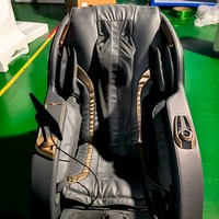 Silla de Masaje Eléctrica de Lujo China, Gravedad Cero, Alta Gama, Shiatsu, Amasamiento, Cuero PU Negro, Reclinable 2D