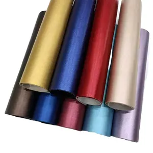 100 Jenis Warna Solid Kulit Domba Tekstur Kulit Domba PVC Kulit Imitasi Kain Roll/Lembar untuk Membuat Sepatu/Tas/Dompet/Dompet/Kerajinan