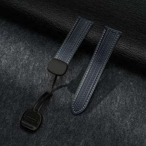 Nouveau bracelet de montre en cuir pleine fleur à motif grain de blé pour <span class=keywords><strong>Huawei</strong></span> – Bracelet de remplacement sportif et respirant en cuir - Product Image 4