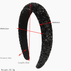 Serre-tête scintillant orné de strass pour femme, accessoire capillaire confortable en éponge douce, élégant pour mariage et soirée - Product Image 2