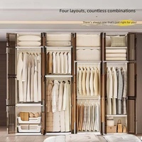Armoire de rangement modulaire en plastique sans perçage, 6 niveaux, multi-compartiments, style luxe léger, moderne et minimaliste