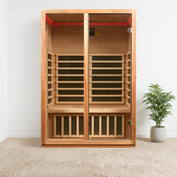 Ruang Sauna Inframerah Jauh Elektrik Modern Kayu Solid 220V Ditenagai Listrik Untuk Penggunaan di Rumah 1-3 Orang Panel Kontrol Komputer