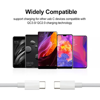 Kabel pengisian daya Cepat 60W 100W, kabel Tipe C 3A tipe-c ke USB C PD untuk iPhone Samsung untuk MacBook Pro Air