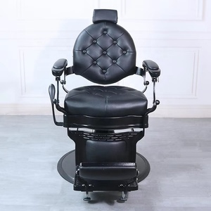 Men's Retro Oil-<b>Head</b> Chair Height-Adjustable Synthetic Leather Shaving Face Hair <b>Styling</b> Chair for Barber Shops and Hair Salons - Product Image 2