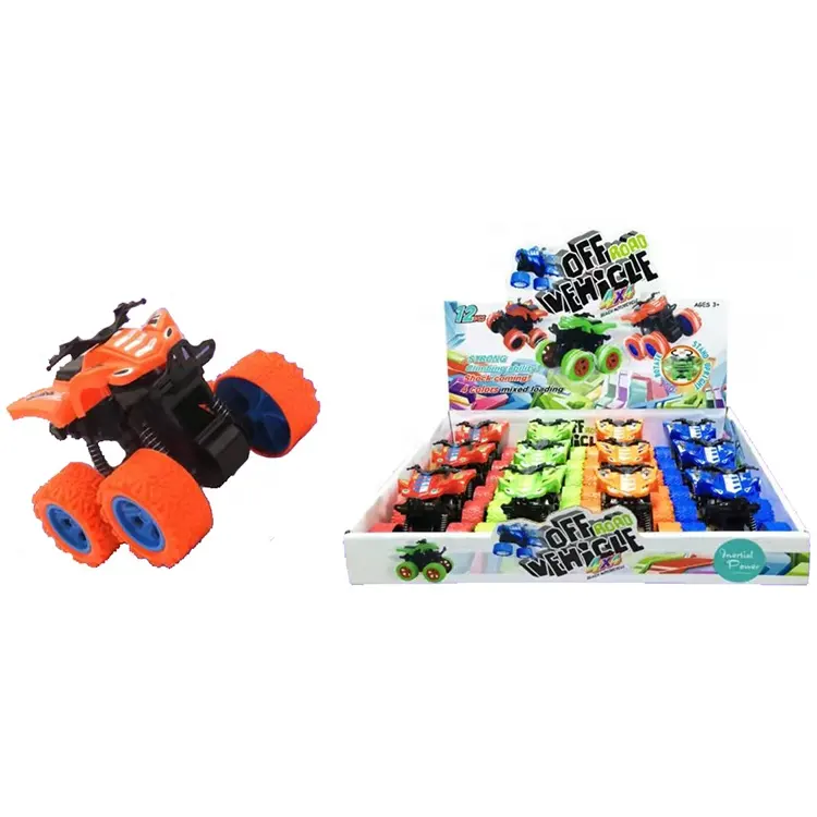 Los camiones monstruo juguetes de fricción con 4-Pack Mini empujar y a playa de camión de vehículo juego para niños niñas Niño