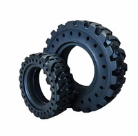 GOODMATE 33x12-20 Hochwertige Vollgummireifen aus China für Kompaktlader mit Felge für Bobcat CAT, mit Komfortlöchern, Schwarz