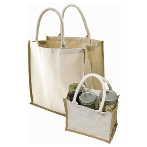 Print Gifts Packaging Shopping Supermarket Promotion <b>White</b> Yellow Splice Custom Printed Jute Market <b>Bag</b> - Product Image 5