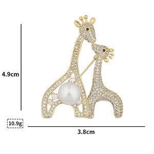 Broche de Lujo Unisex con Circones, Nuevo Diseño de Ciervo, Pin de Alta Calidad, Accesorio para Boda, Venta al por Mayor, Broches de Animales - Product Image 3