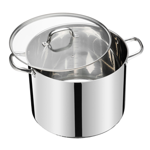 Marmite à soupe et faitout classique en acier inoxydable triple couche, robuste, avec fond à induction et couvercle en verre, compatible four, vente en gros - Product Image 1
