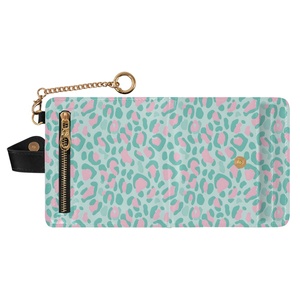 New Arrival Leopard Print Custom Logo <b>Small</b> Coin Purses Mini PU Leather Women Card Holder <b>Small</b> Short <b>Wallet</b> with Keychain - Product Image 3